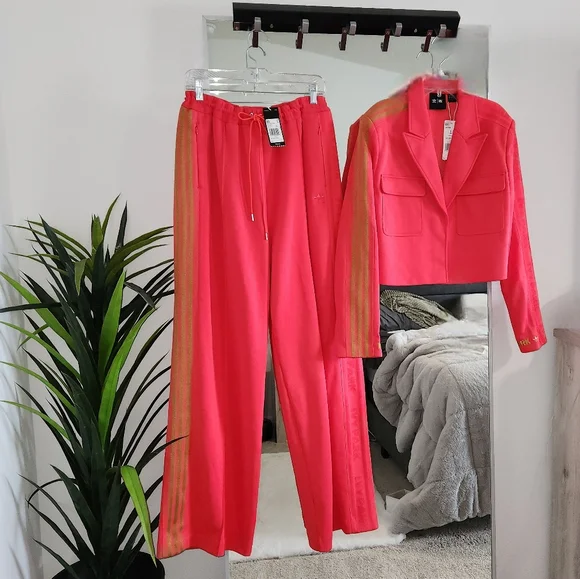 NWT Adidas x Ivy Park Cropped Suit Jacket & 3-Stripes Suit Pants, Coral | Mesa - Picture 7 of 7